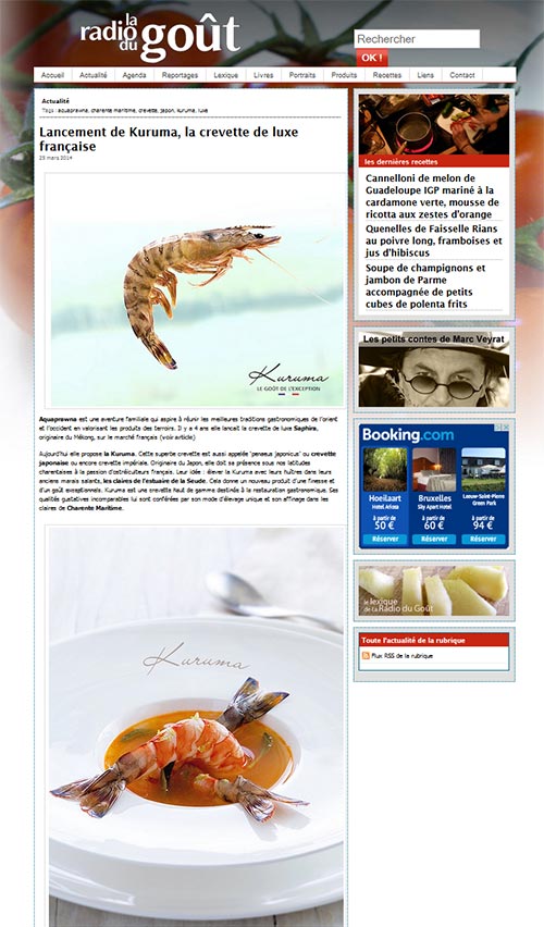 La Radio du Goût talks about Kuruma shrimp